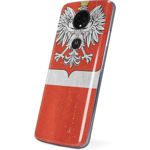 Poland Flag Distressed Moto E5 Plus Skin
